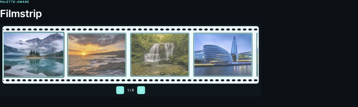 AuroraStack palette-aware Filmstrip gallery